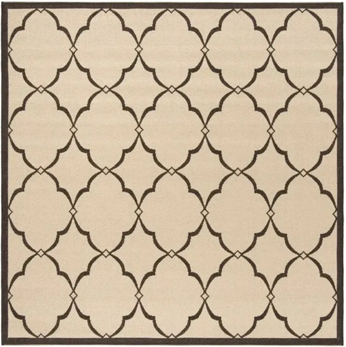 LINDEN 125 Collection LND125U-6SQ Creme / Brown 6'-7" X 6'-7" Square