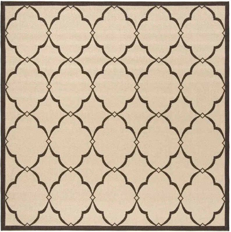 LINDEN 125 Collection LND125U-6SQ Creme / Brown 6'-7" X 6'-7" Square