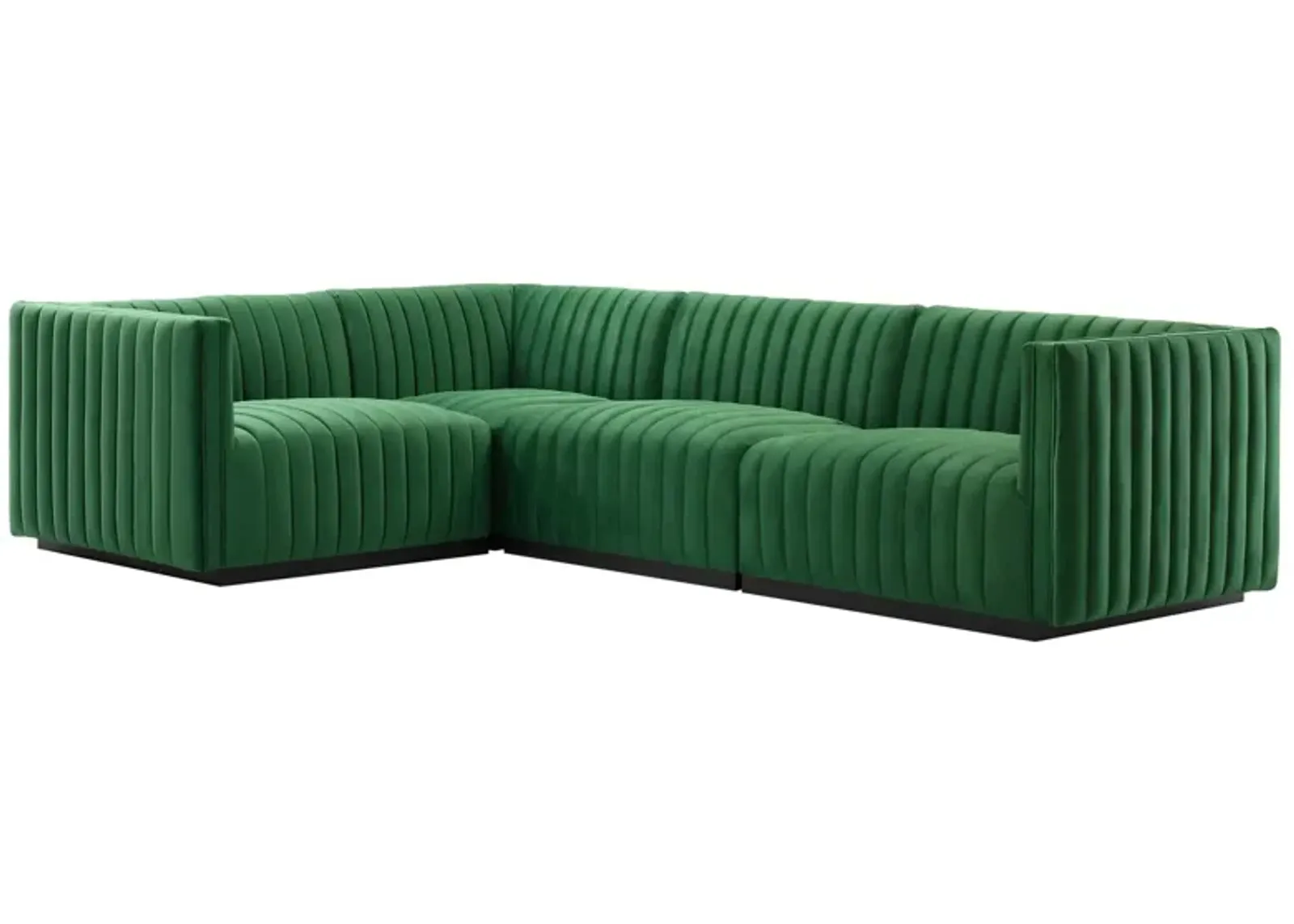 Conjure Channel Tufted Performance Velvet 4-Piece Sectional