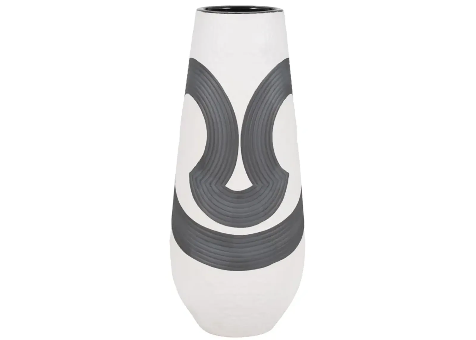 17" Noir Vase, Black/white