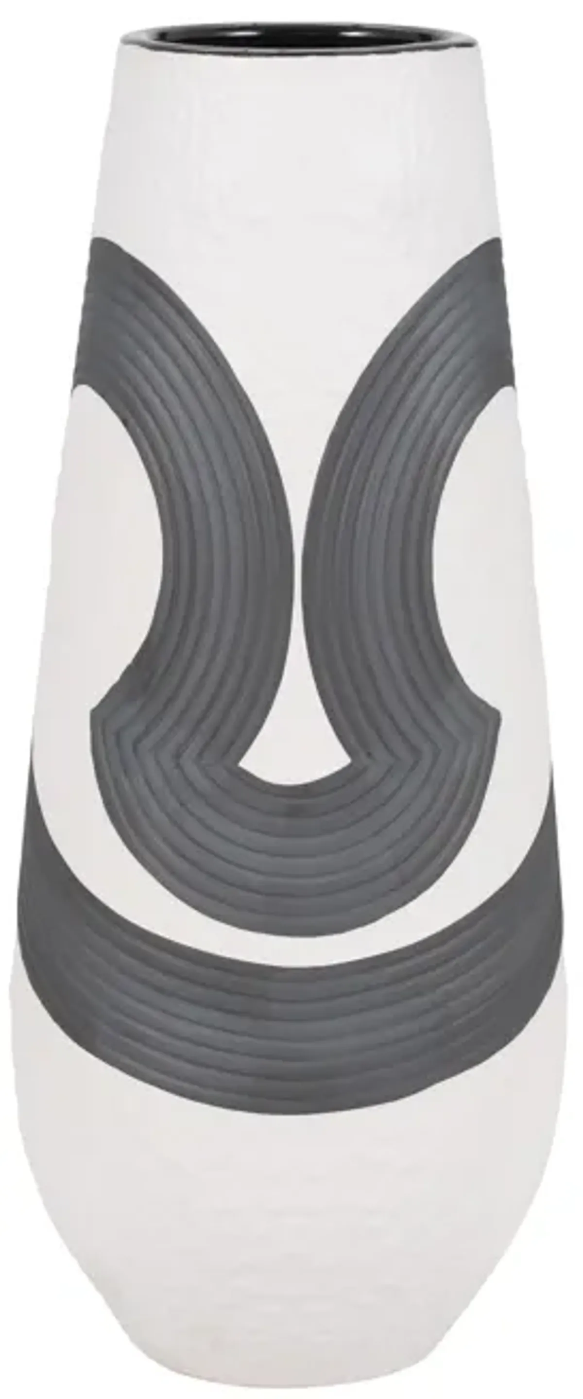 17" Noir Vase, Black/white