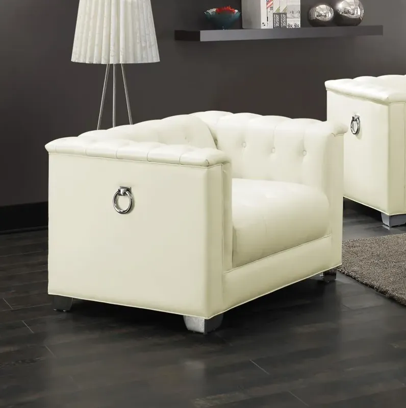 Chaviano Tufted Upholstered Chair Pearl White