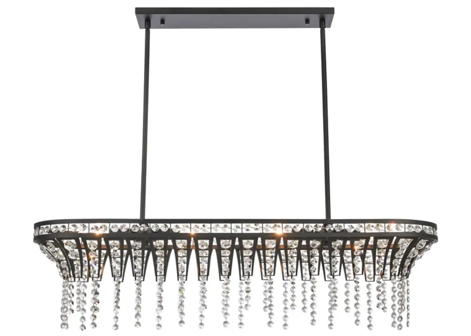 Fantania 36" Wide 4-Light Linear Chandelier - Matte Black