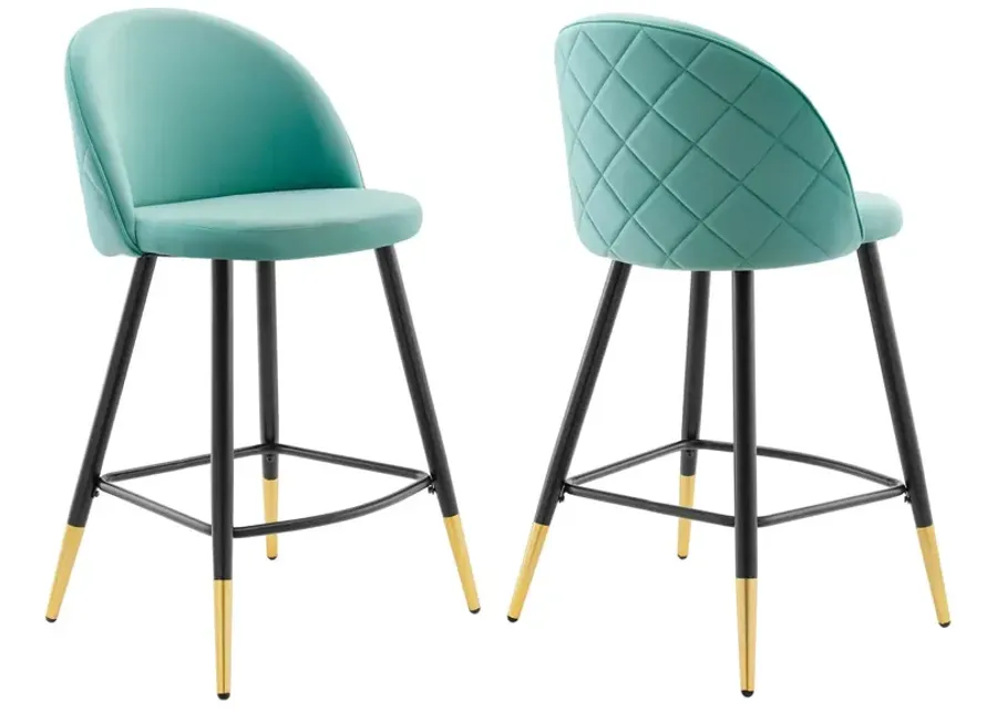 Cordial Performance Velvet Counter Stools - Set of 2