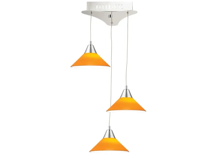 Cono 12" Wide 3-Light Mini Pendant - Chrome