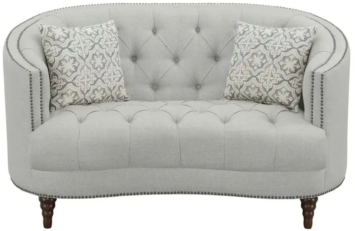 Avonlea Upholstered Tufted Living Room Set Grey