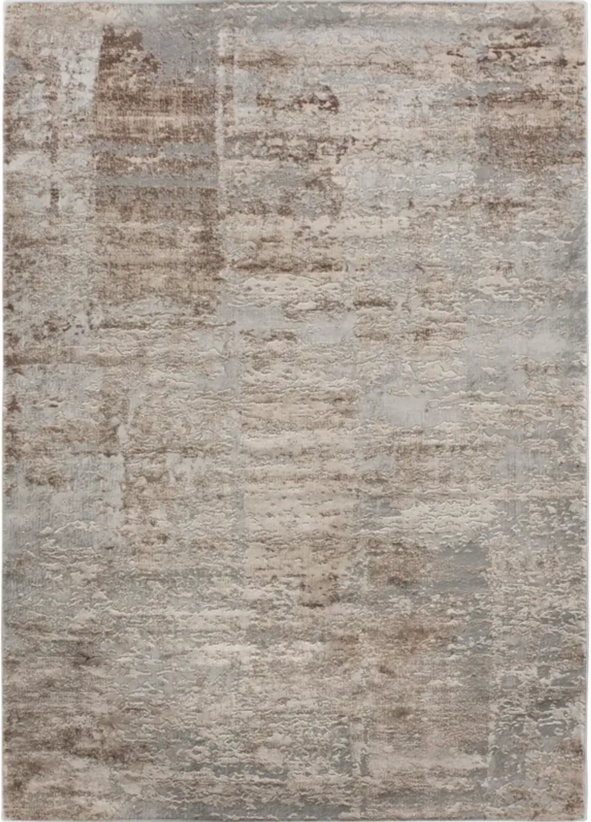 ARIELLA Grey & brown Rectangle 2'6 x 10' Rug