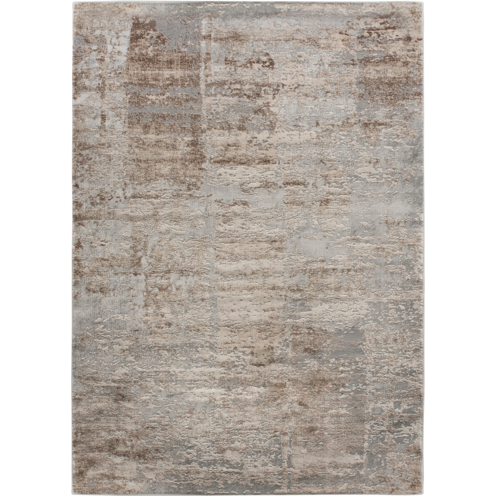 ARIELLA Grey & brown Rectangle 2'6 x 10' Rug