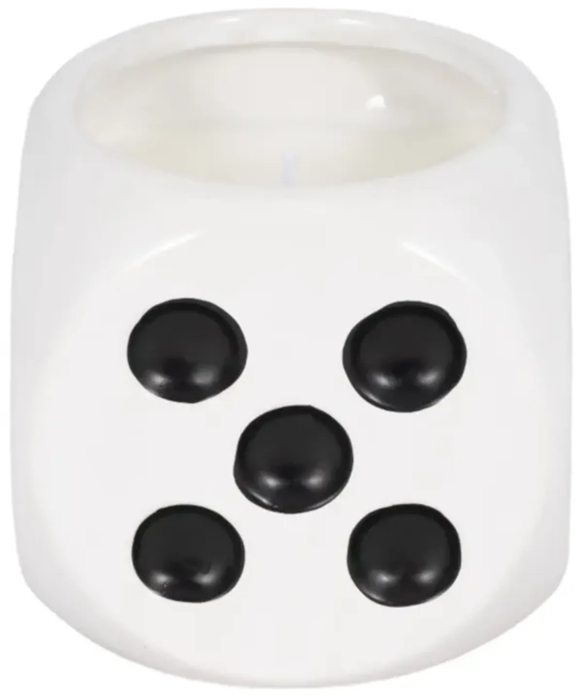 4" 9 Oz Tobacco Dice Candle, White/black