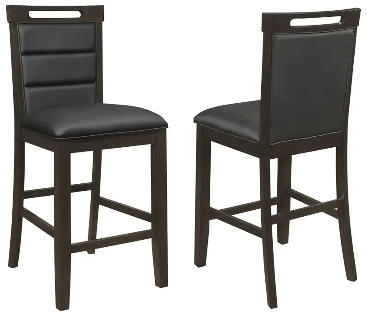 Prentiss Upholstered Counter Height Chair (Set of 2) Black and Cappuccino