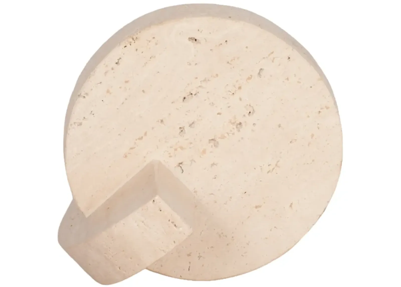 6" Travertine Abstract Orb Object, Tan