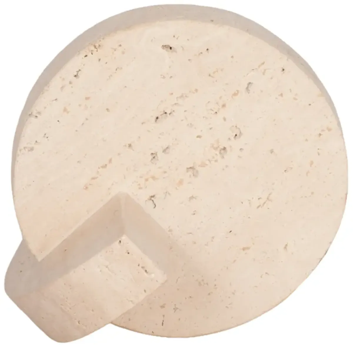 6" Travertine Abstract Orb Object, Tan