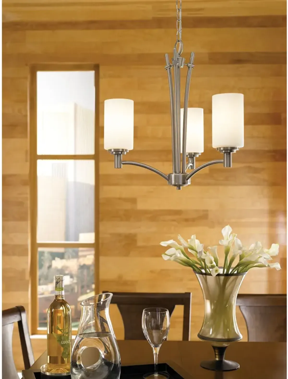 Pittman 20" Wide 3-Light Chandelier - Brushed Nickel