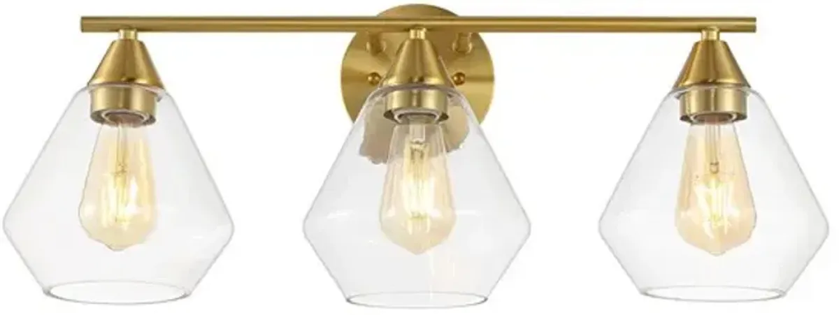 AMANI, 3 LIGHT, 24 INCH, BRASS/CLEAR, IRON WALL SCONCE