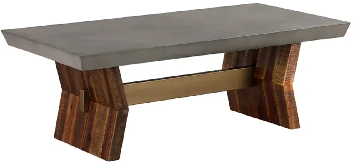 Picadilly Rectangle Dining Table in Acacia Wood and Concrete