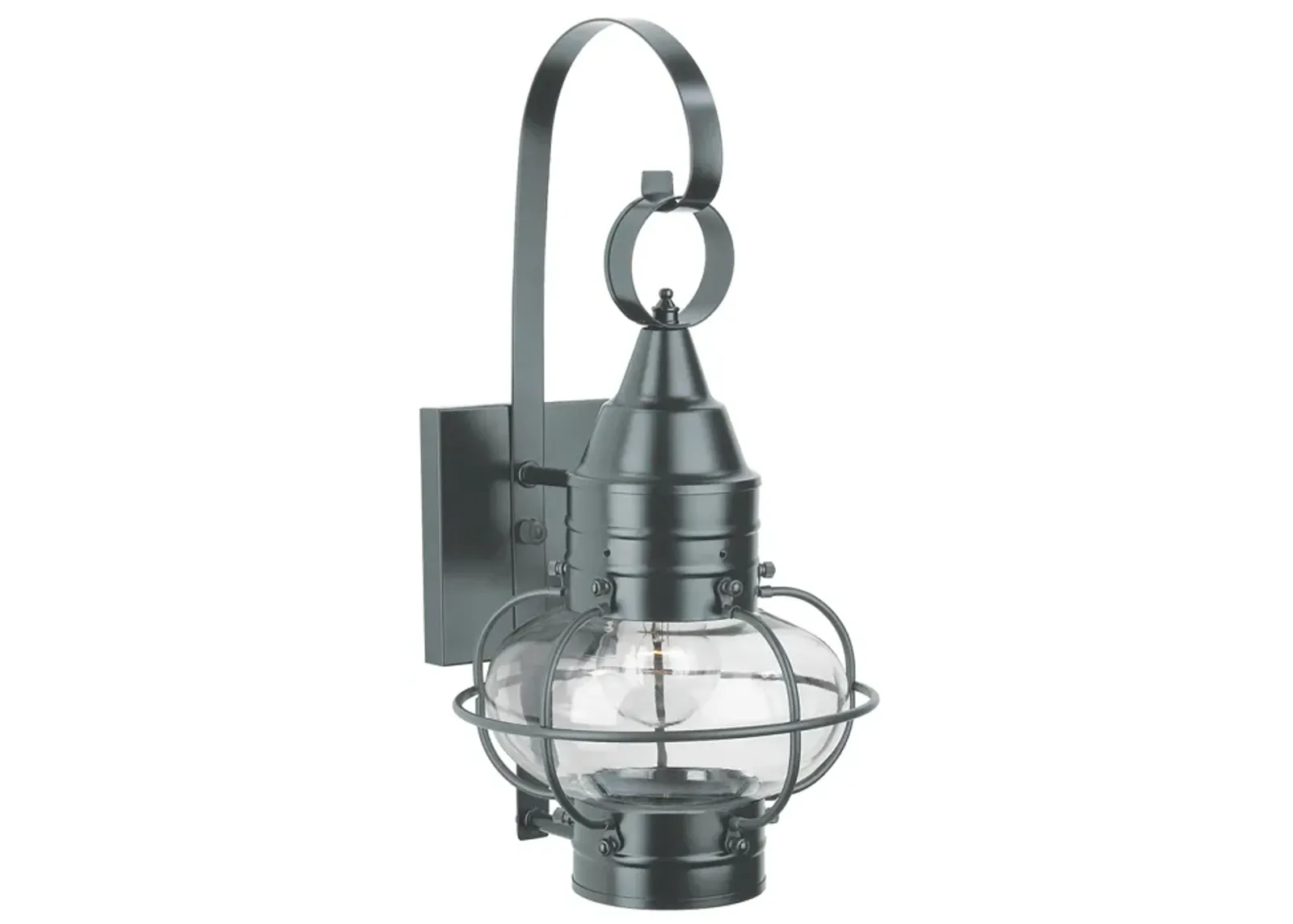 Classic Onion Outdoor Wall Light - Gun Metal with Clear Glass