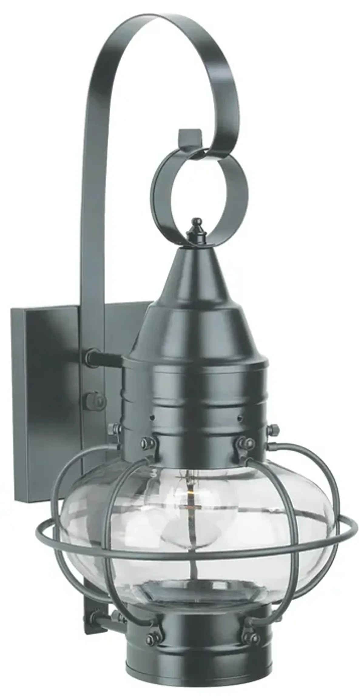 Classic Onion Outdoor Wall Light - Gun Metal with Clear Glass