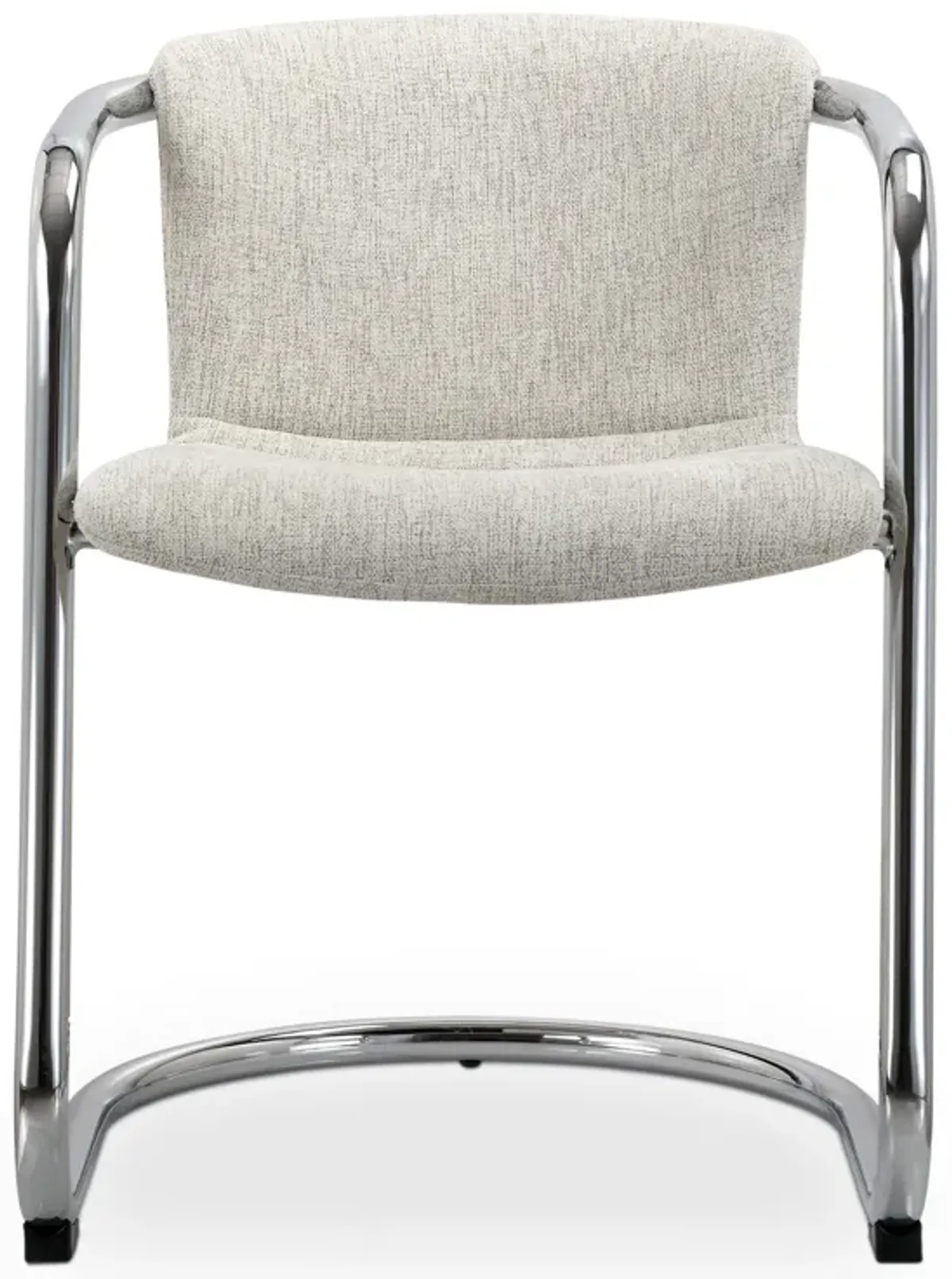 FREEMAN CHROME FRAME DINING CHAIR BLENDED CREAM-SET OF TWO