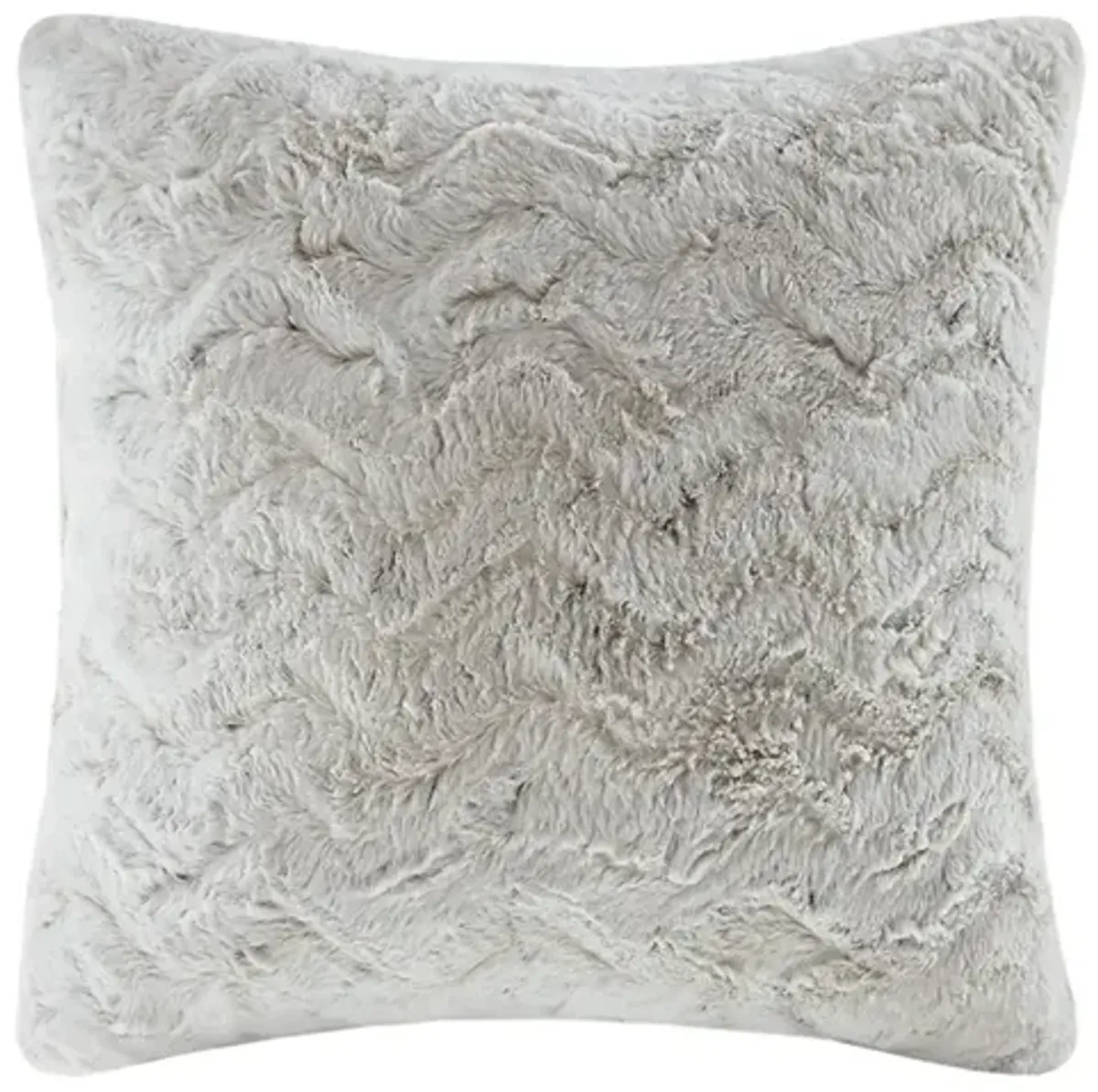 Madison Park Zuri Snow Leopard Faux Fur Square Pillow