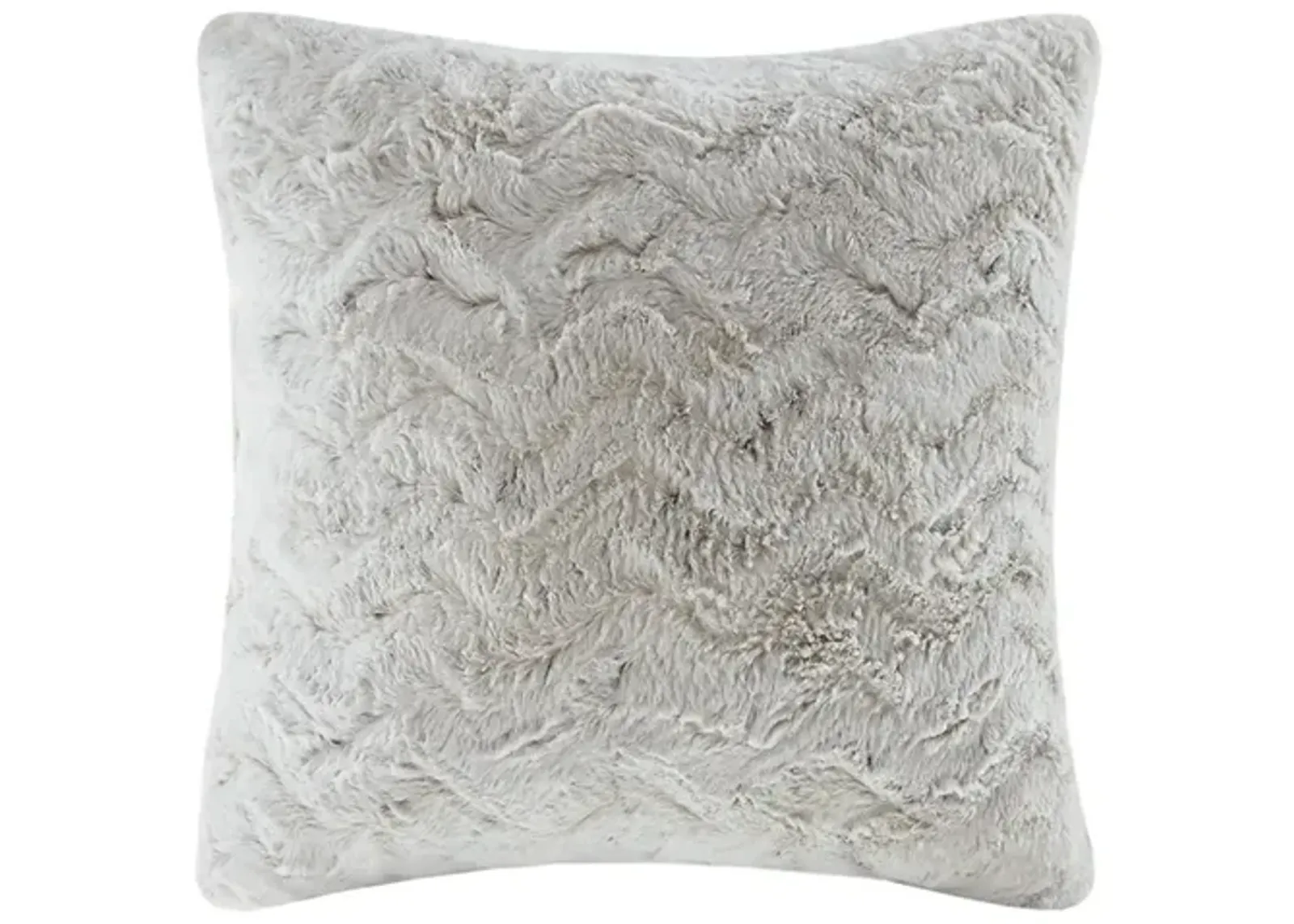 Madison Park Zuri Snow Leopard Faux Fur Square Pillow