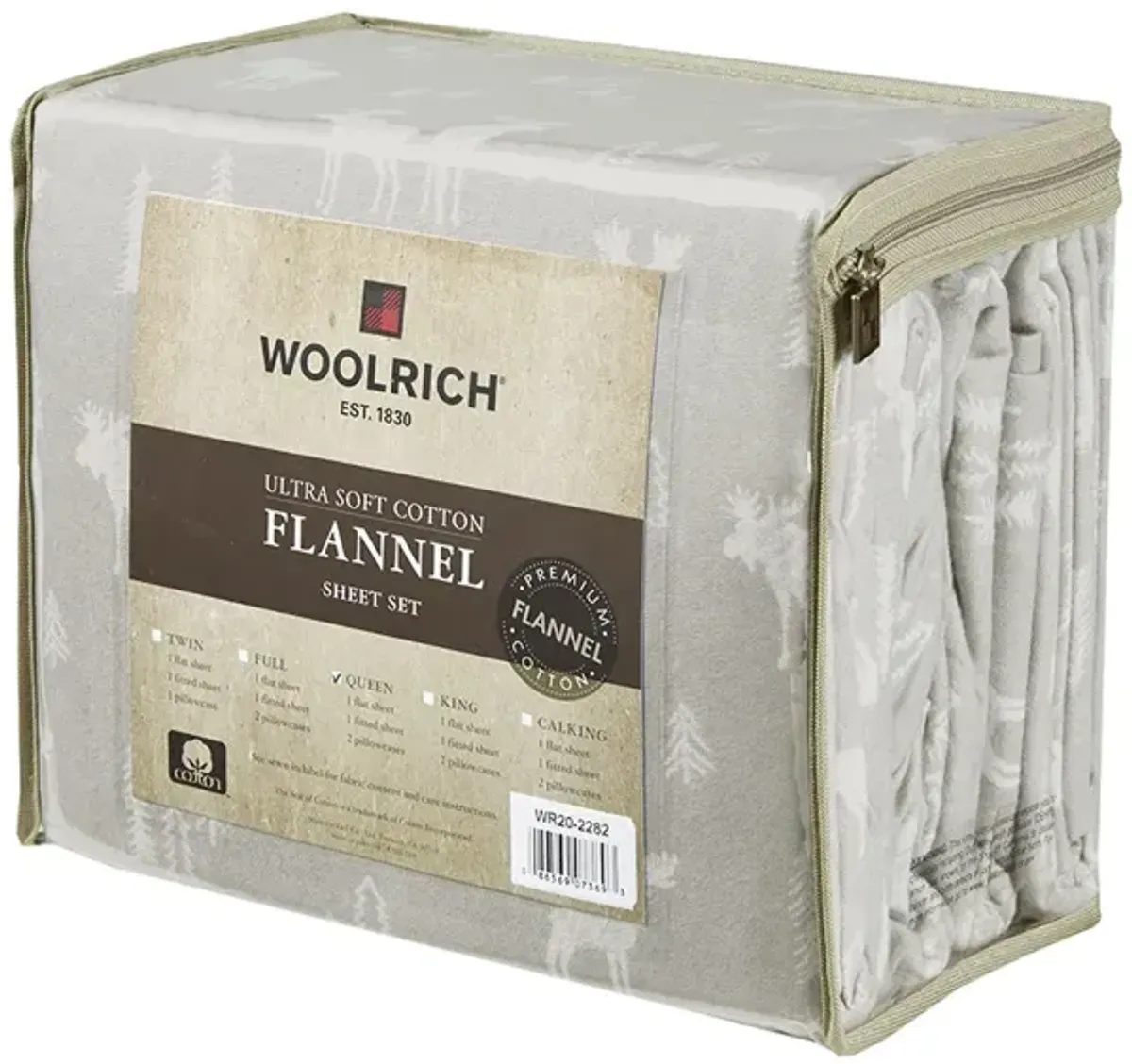 Woolrich Flannel Grey Moose Sheet Set