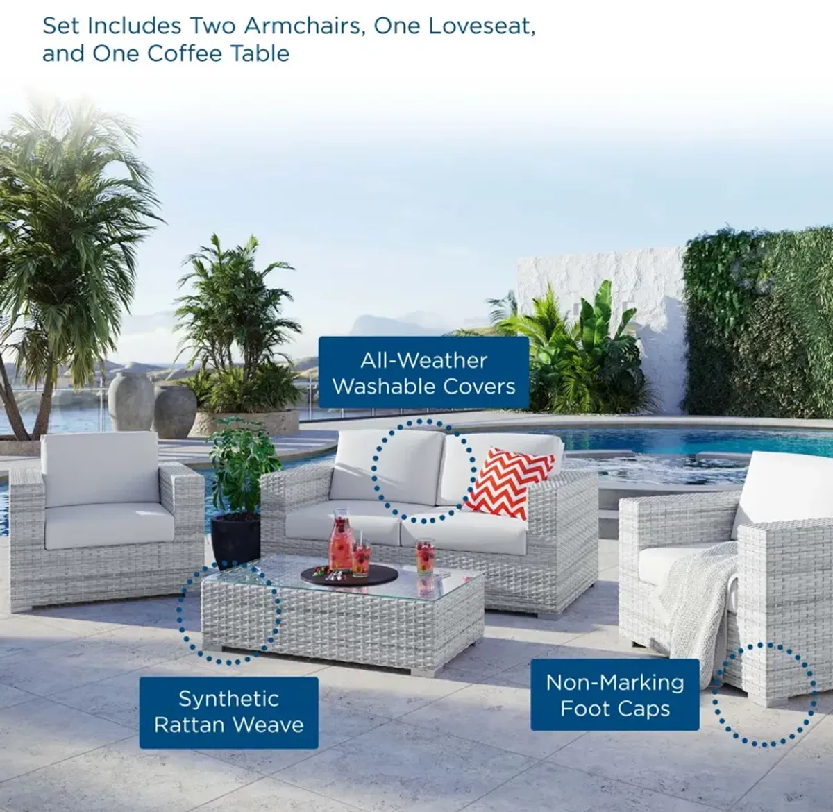 Convene 4-Piece Outdoor Patio Set