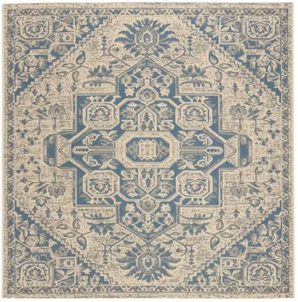 LINDEN 138 Collection LND138M-6SQ Blue / Creme 6'-7" X 6'-7" Square