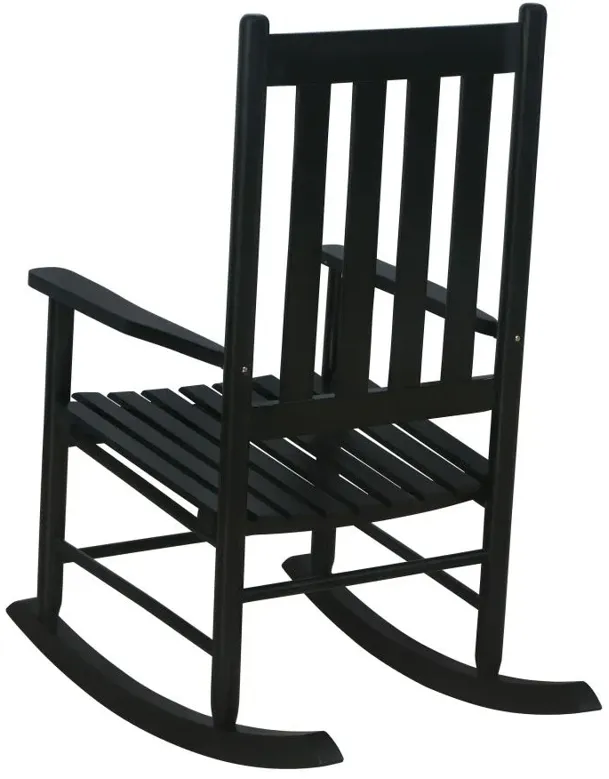 Annie Slat Back Wooden Rocking Chair Black