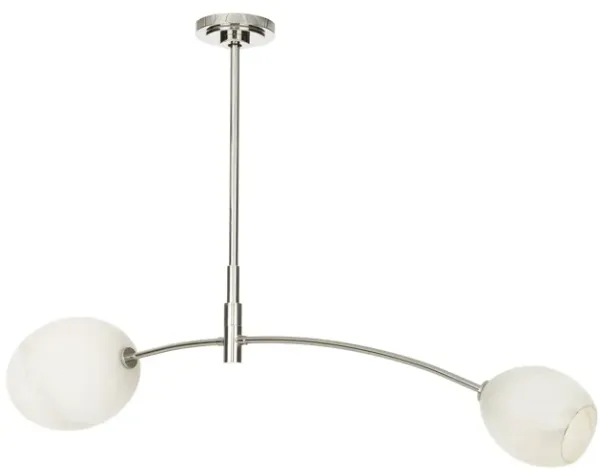 Artemis Pendant Double (Polished Nickel with Alabaster Glass)