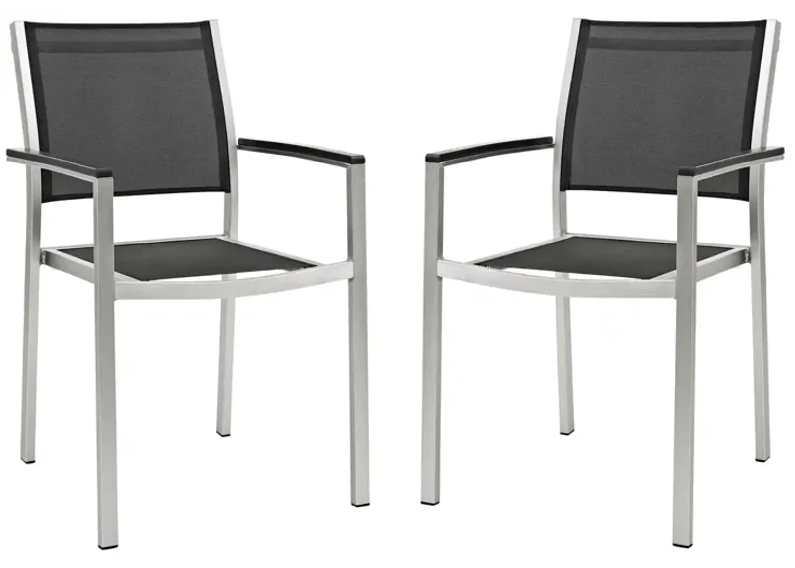 Shore Dining Chair Outdoor Patio Aluminum Set of 2