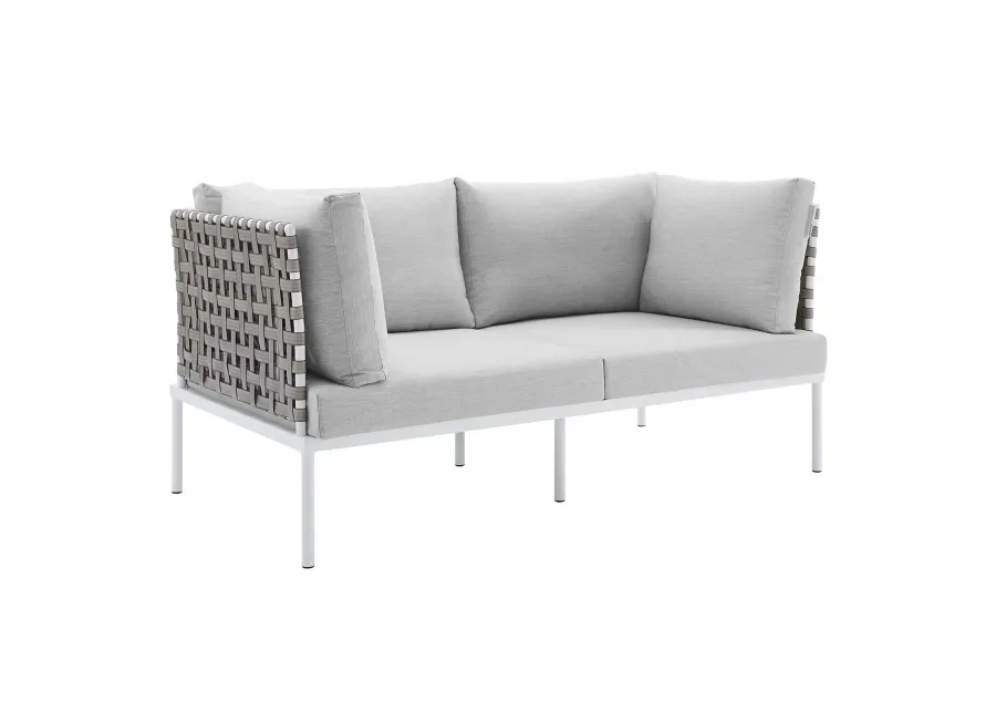 Harmony Sunbrella® Basket Weave Outdoor Patio Aluminum Loveseat