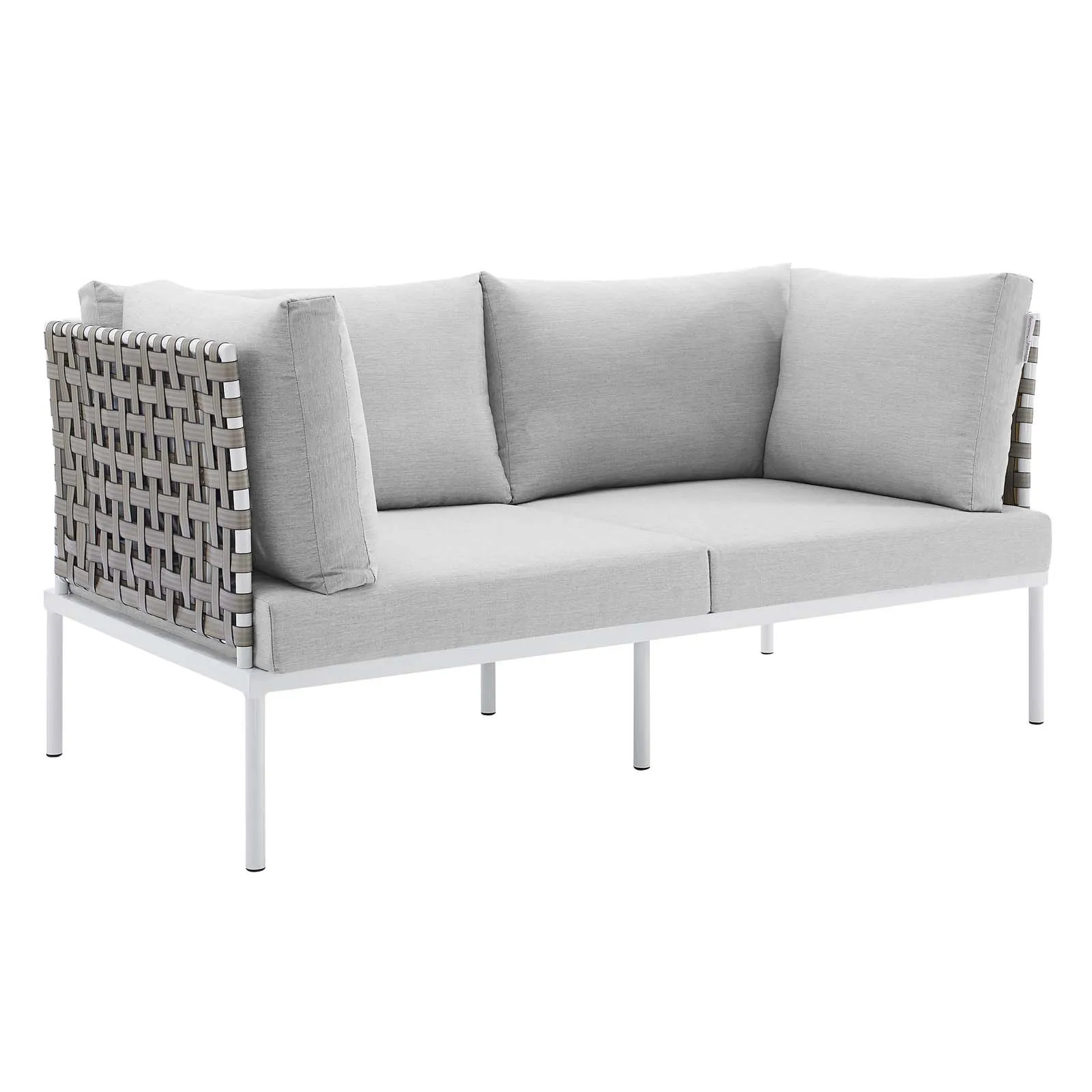 Harmony Sunbrella® Basket Weave Outdoor Patio Aluminum Loveseat