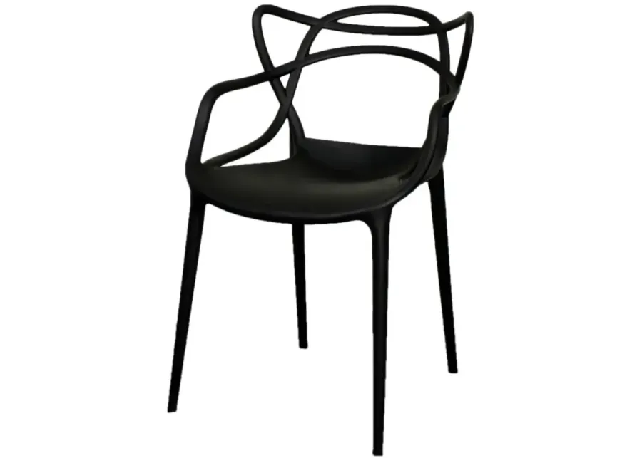 Russell Molded PP Dining Side Chair, Black (Set of 4)