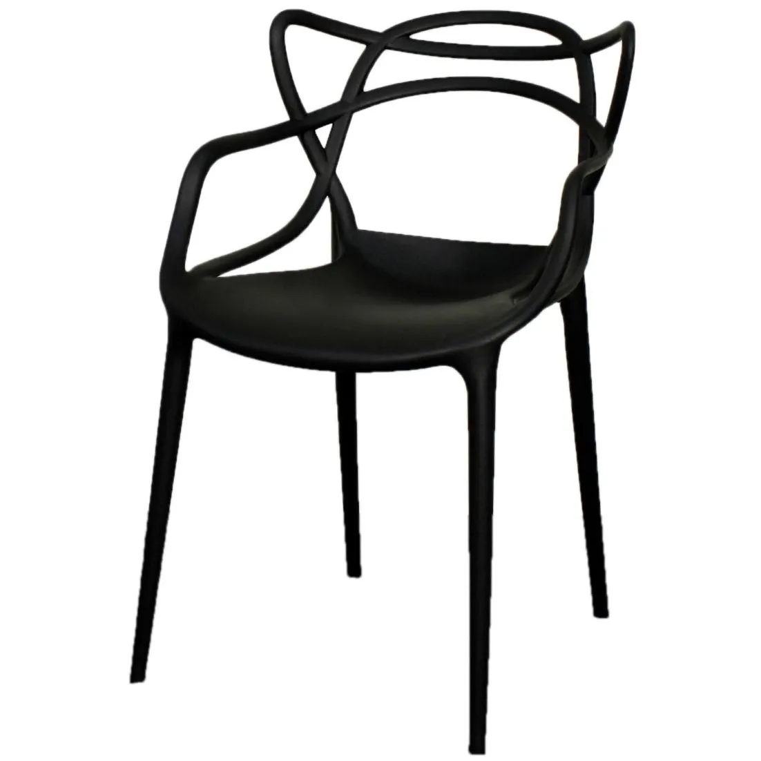 Russell Molded PP Dining Side Chair, Black (Set of 4)