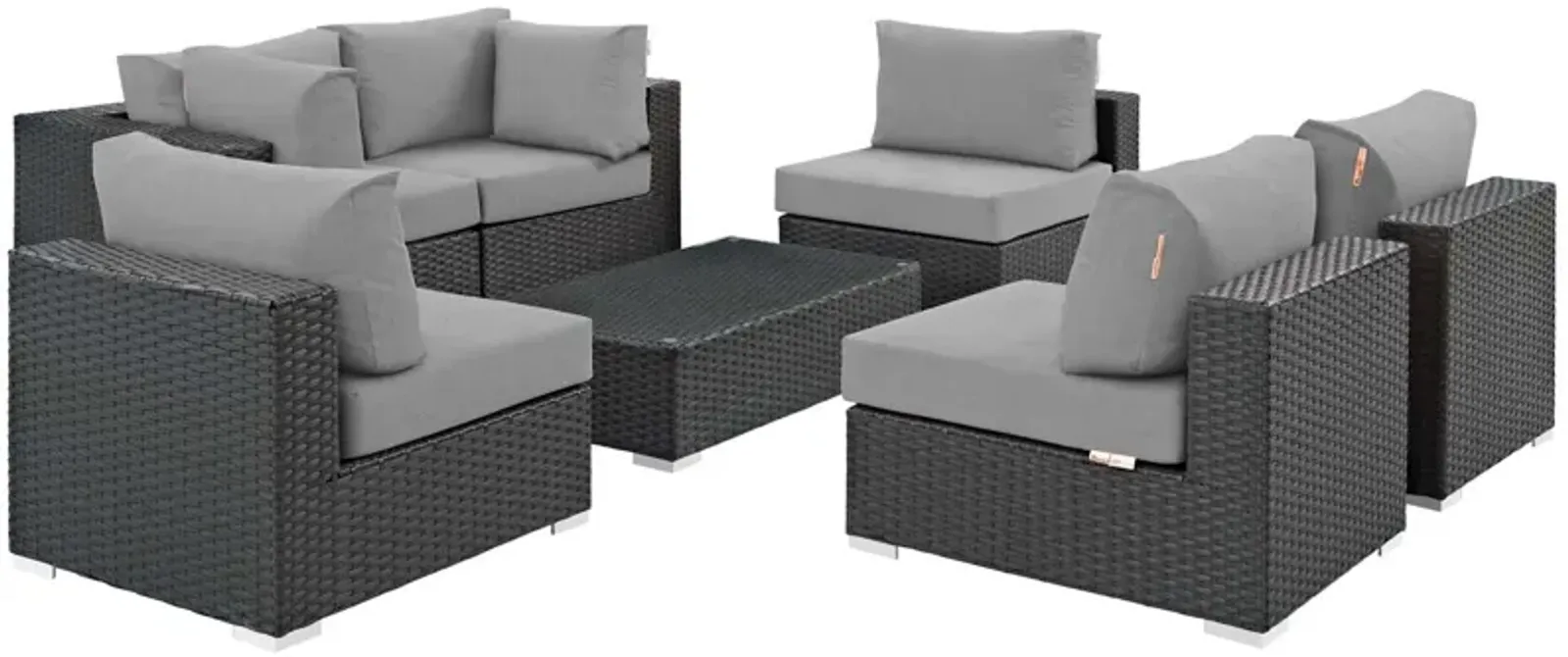 Sojourn 7 Piece Outdoor Patio Sunbrella® Sectional Set