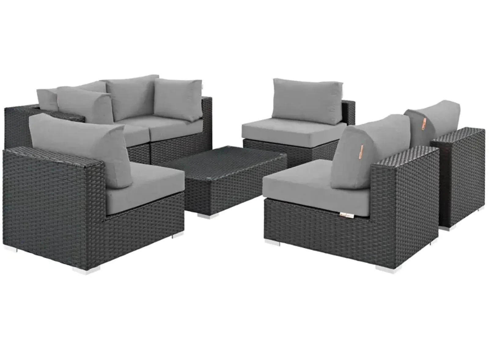 Sojourn 7 Piece Outdoor Patio Sunbrella® Sectional Set