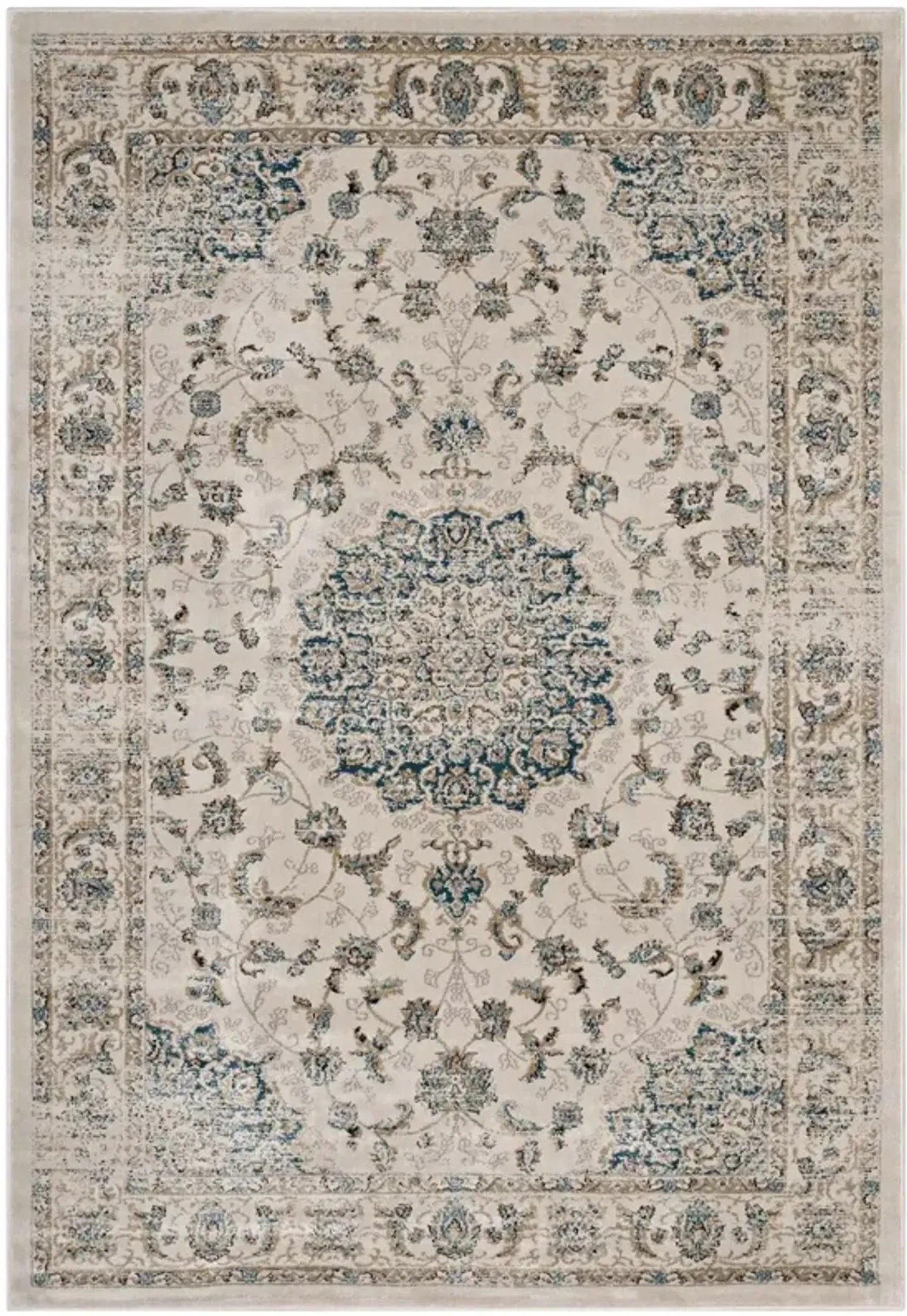 Atara Distressed Vintage Persian Medallion 5x8 Area Rug