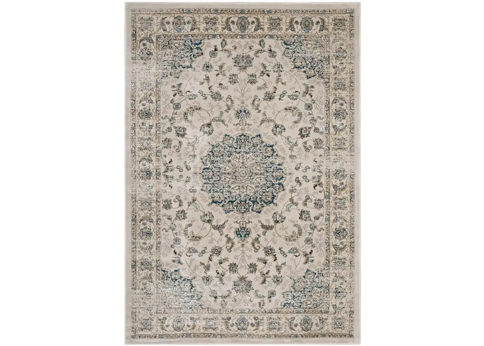 Atara Distressed Vintage Persian Medallion 5x8 Area Rug