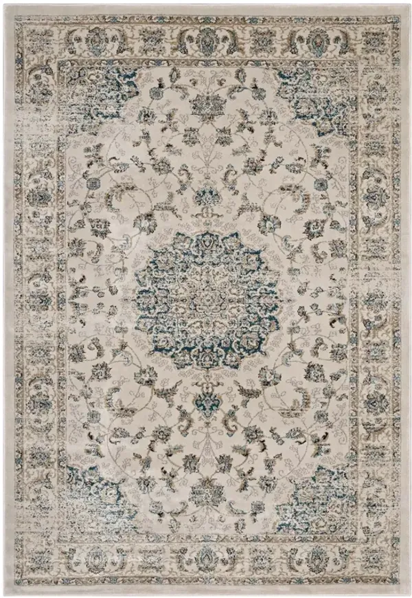 Atara Distressed Vintage Persian Medallion 5x8 Area Rug