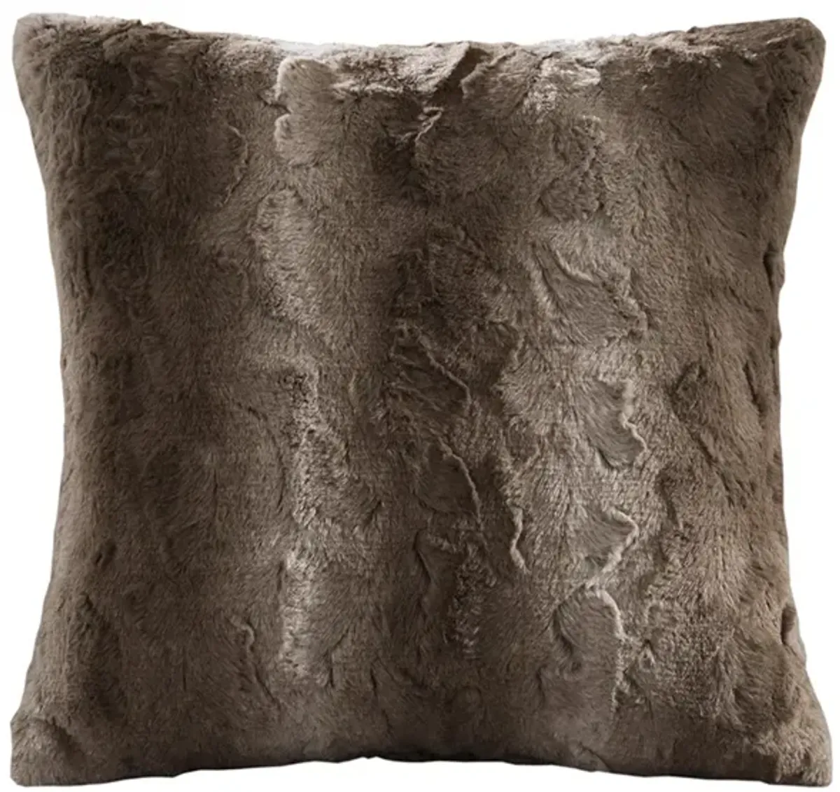 Madison Park Zuri Tan Faux Fur Square Pillow