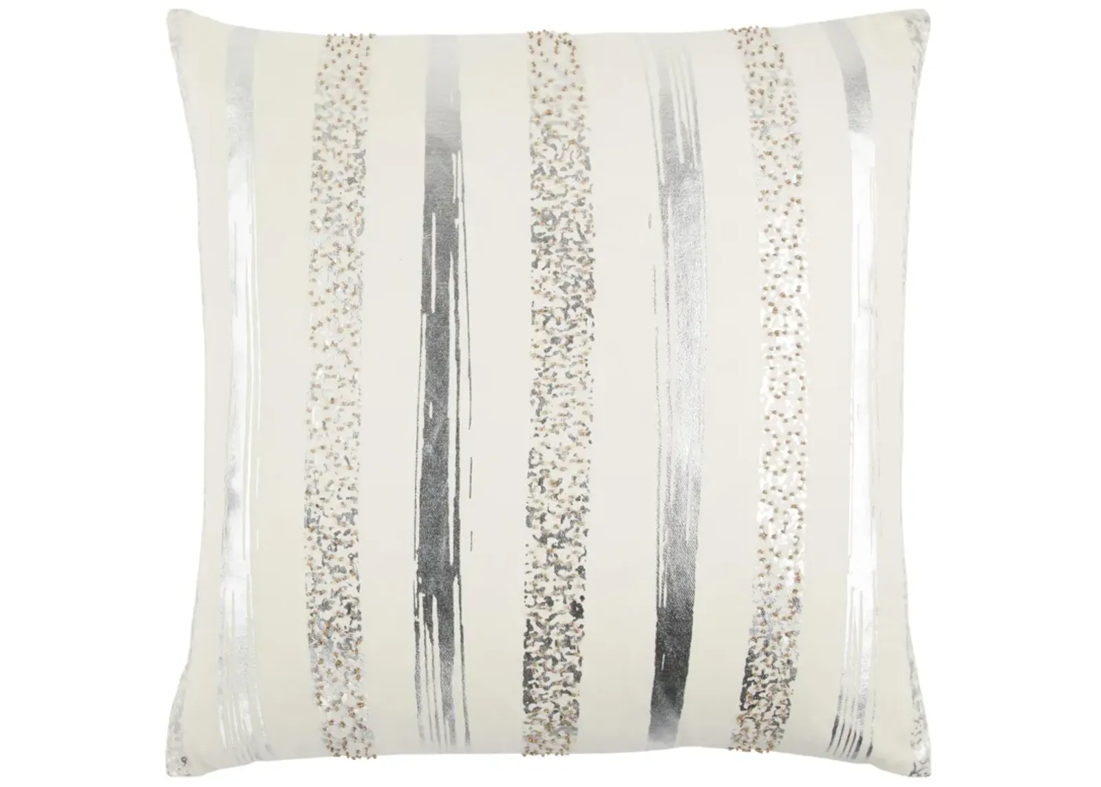 Stripe Silver Metallic Pillow