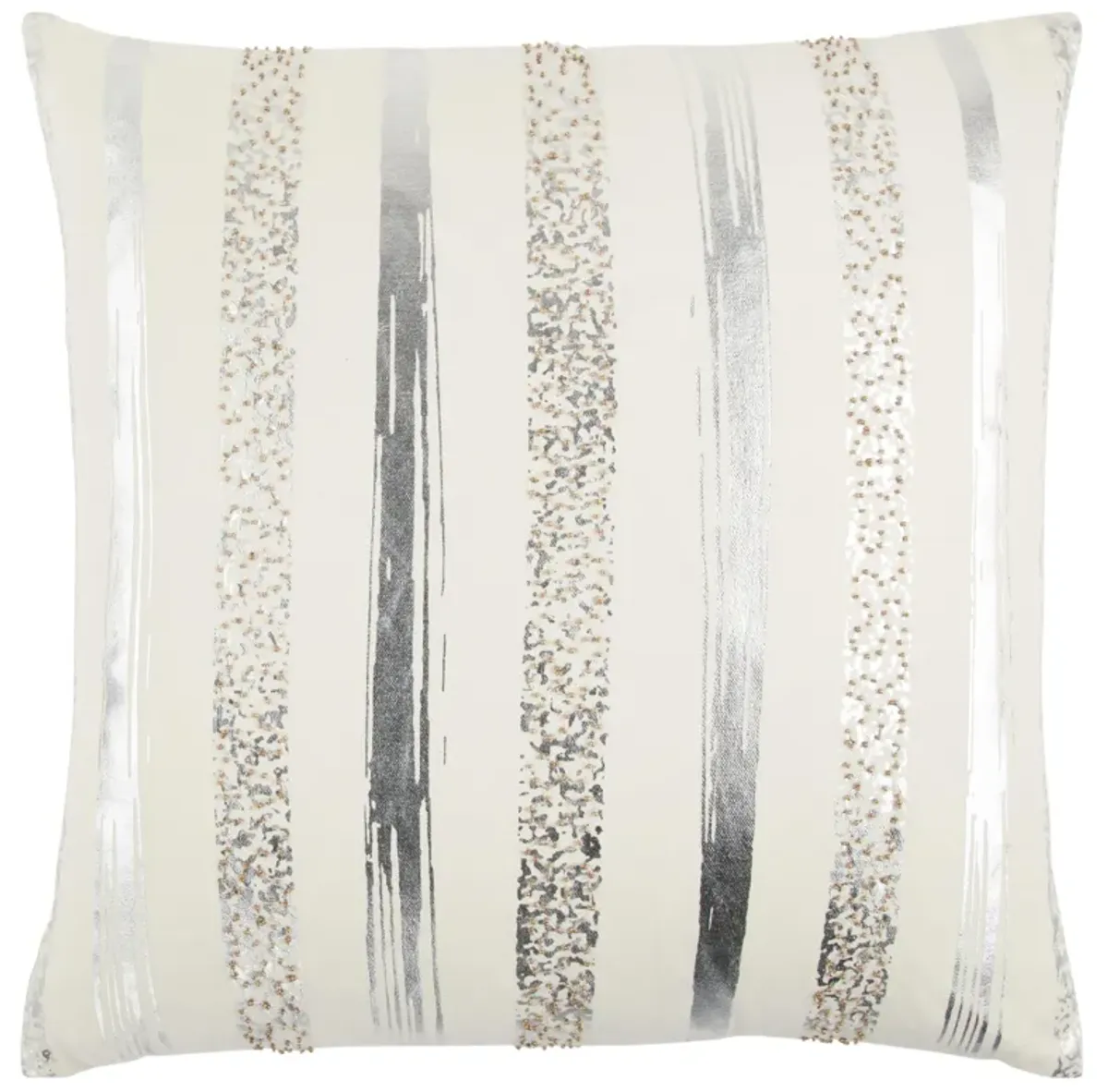 Stripe Silver Metallic Pillow