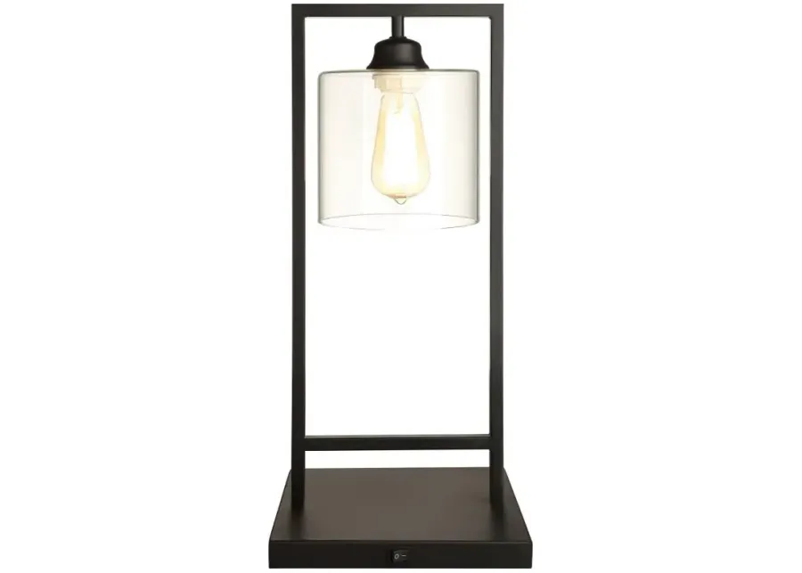 Shoto Glass Shade Table Lamp Black