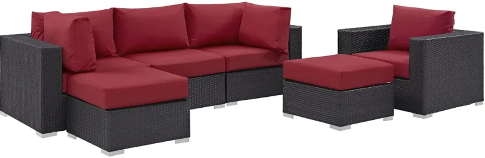 Convene 6 Piece Outdoor Patio Sectional Set