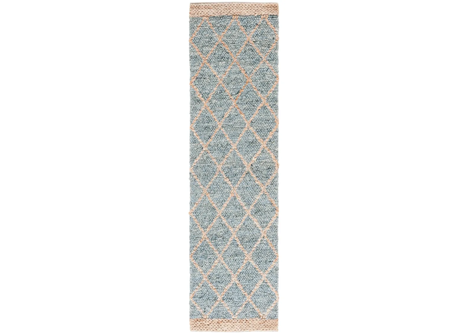 NATURAL FIBER 475 LIGHT BLUE  2'-3' x 9' Runner Rug