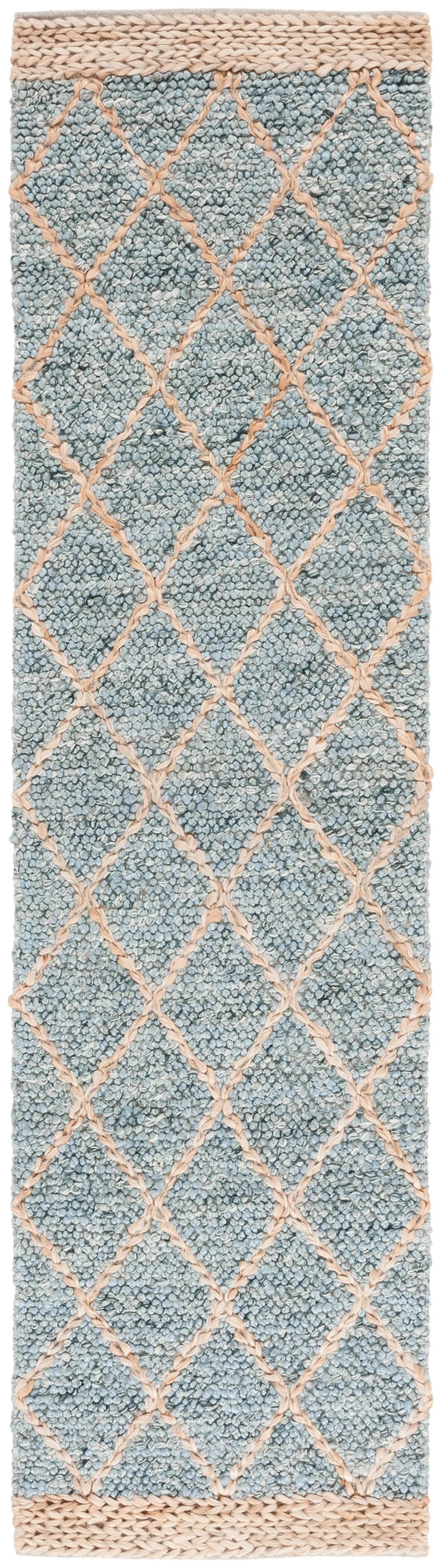 NATURAL FIBER 475 LIGHT BLUE  2'-3' x 9' Runner Rug