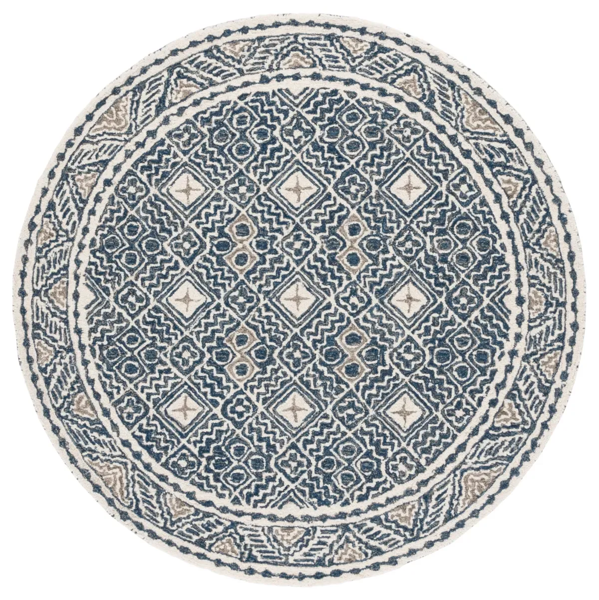 MICRO-LOOP 803 NAVY  5' x 5' Round Round Rug