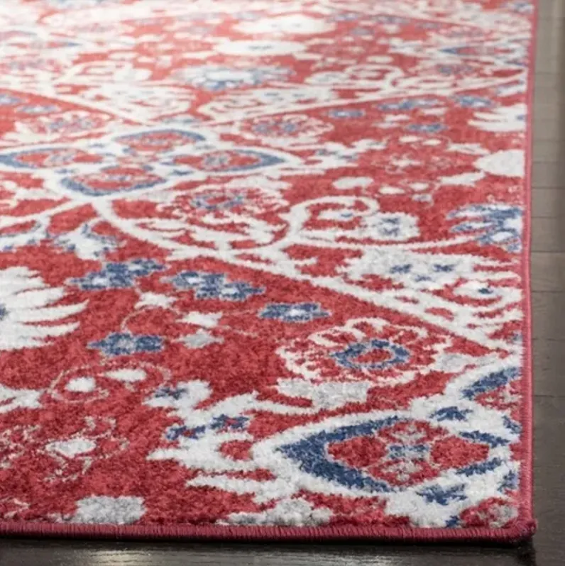 Brentwood 894 Red / Ivory 5'-3" X 7'-6" Medium Rectangle Powerloomed Rug