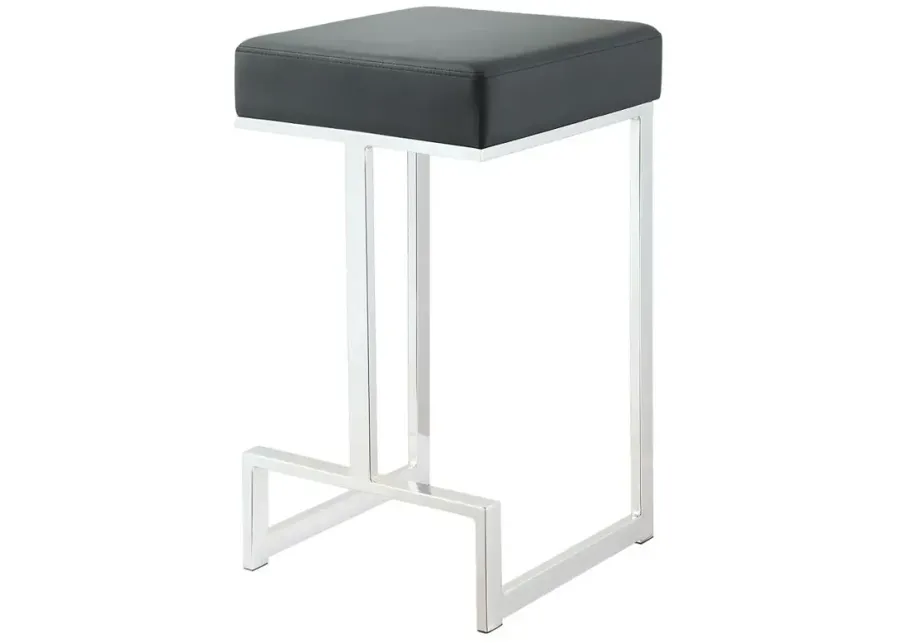 Gervase Square Counter Height Stool Black and Chrome