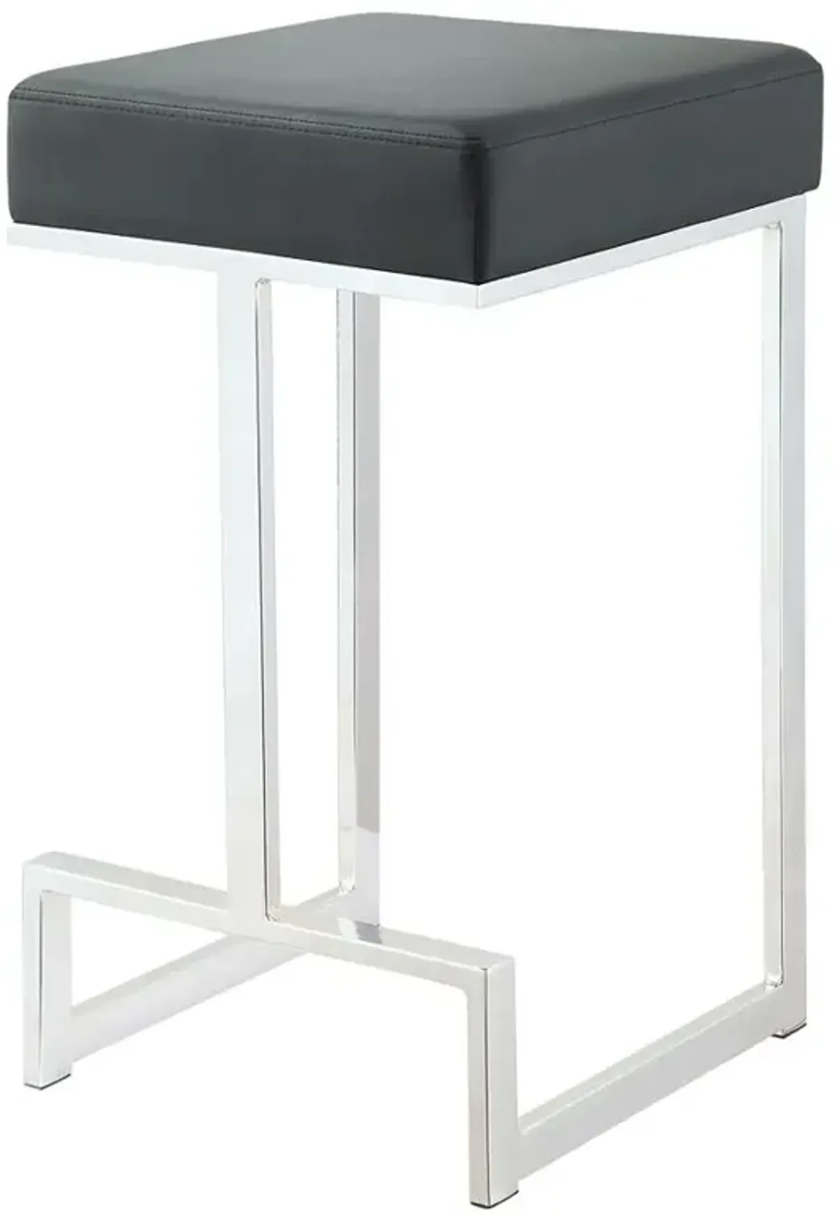 Gervase Square Counter Height Stool Black and Chrome